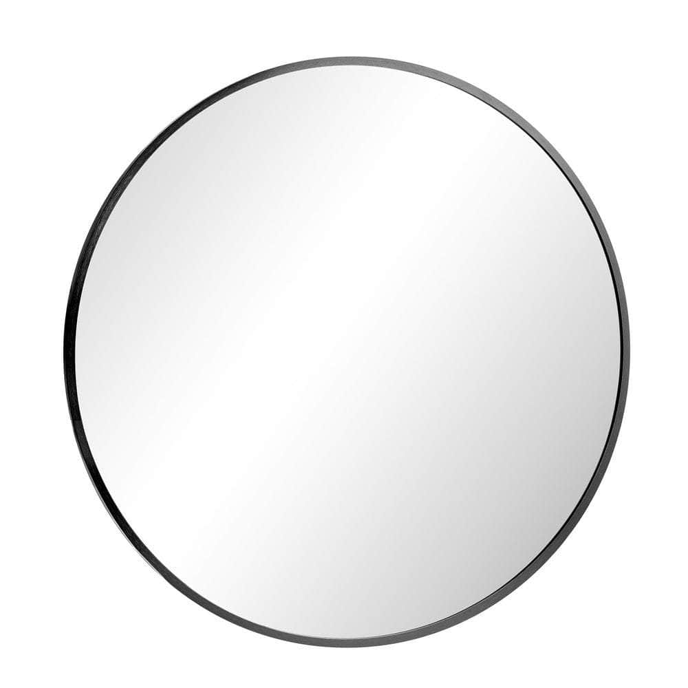 Wall Mirror Round 50cm Black