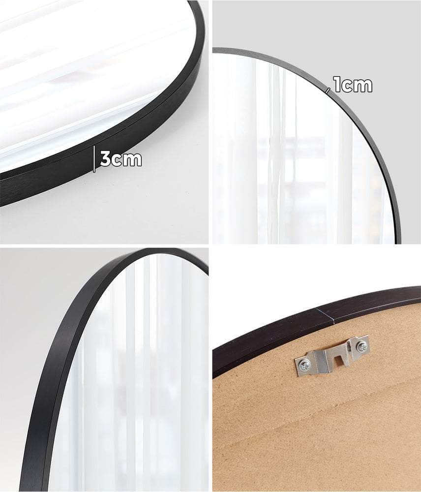 Wall Mirror Round 70cm Black