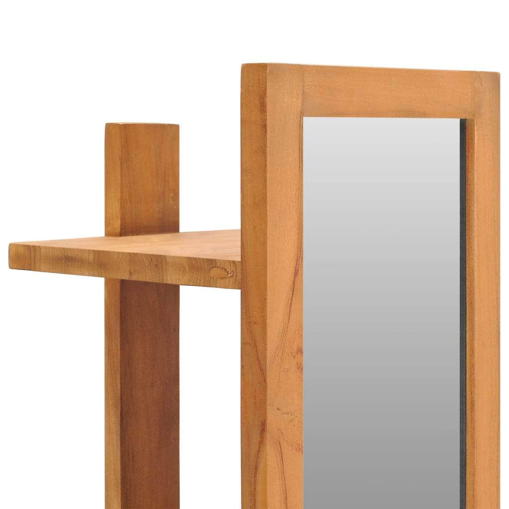 Wall Mirror with Shelves Solid Teak Wood