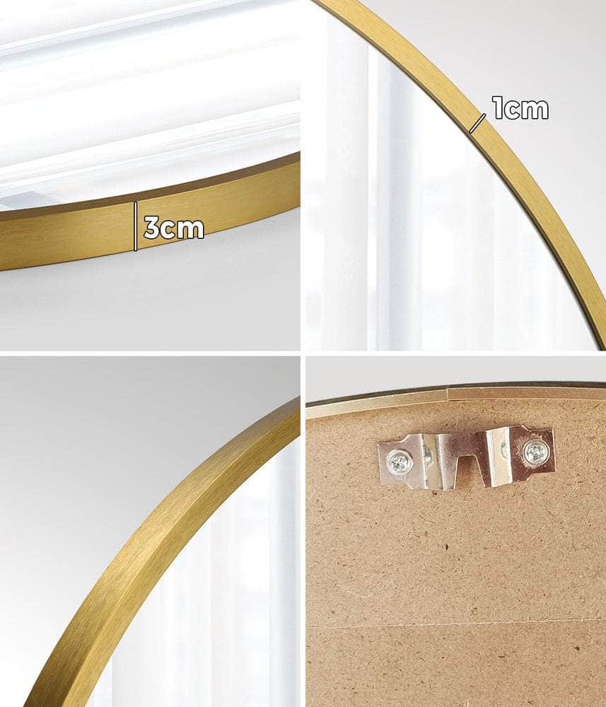Wall Mirrors Round 80cm Gold Set of 2