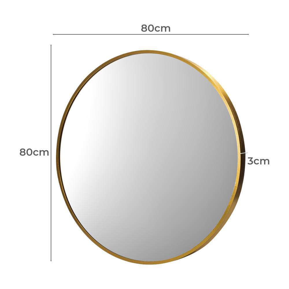 Wall Mirrors Round Makeup Mirror Vanity Home Decorative Gold 80cm