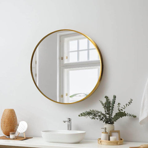 Wall Mirrors Round Makeup Mirror Vanity Home Decro 50cm Gold Bedroom