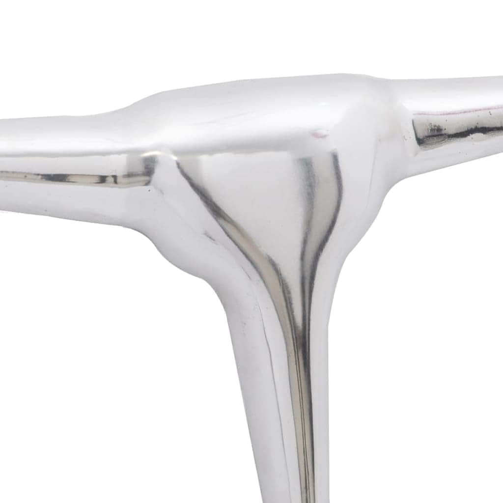 Wall Mounted Aluminium Bullâ€™s Head Decoration Silver 72 cm