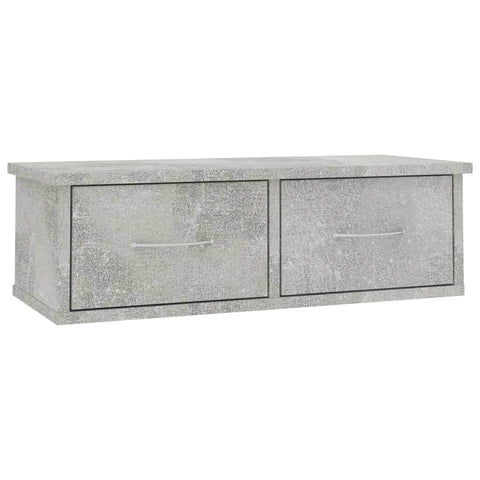 Wall-mounted Drawer Shelf Concrete Grey  Chipboard