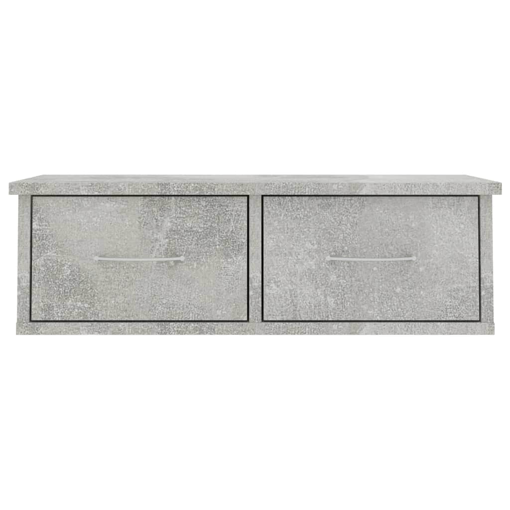 Wall-mounted Drawer Shelf Concrete Grey  Chipboard