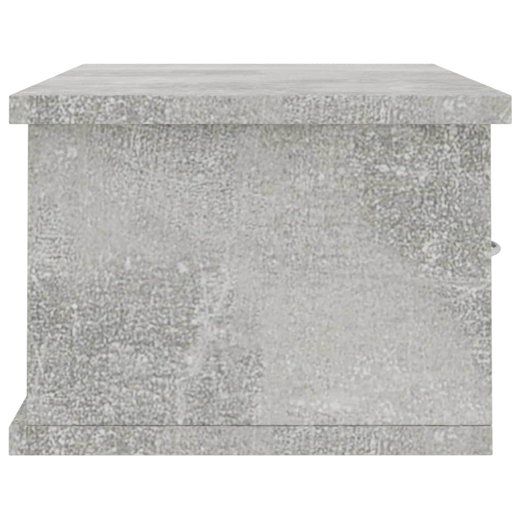 Wall-mounted Drawer Shelf Concrete Grey  Chipboard