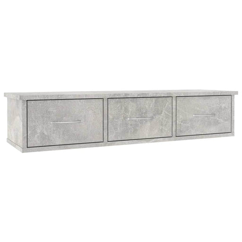 Wall-mounted Drawer Shelf Concrete Grey Chipboard