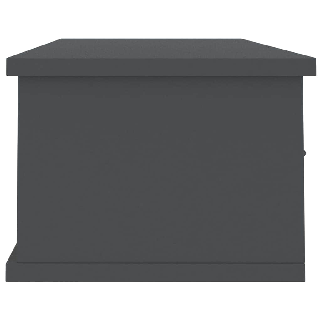 Wall-mounted Drawer Shelf Grey Chipboard