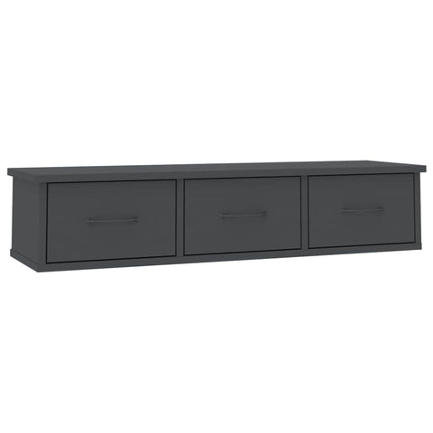Wall-mounted Drawer Shelf Grey Chipboard