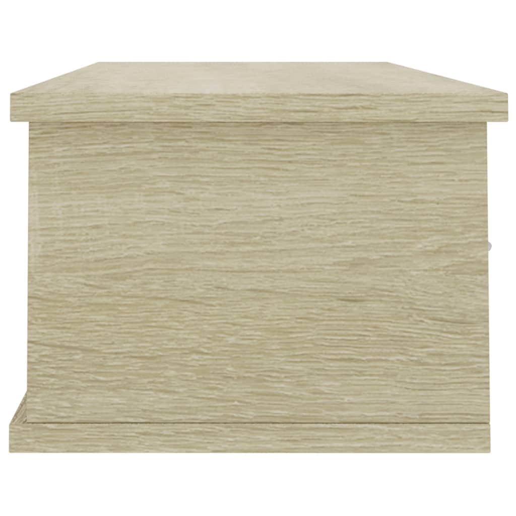 Oak colour - Wall Mounted Floating Shelf with 3 Drawers Storage Unit Sonoma Oak Cabinet