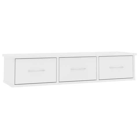 Wall-mounted Drawer Shelf White Chipboard