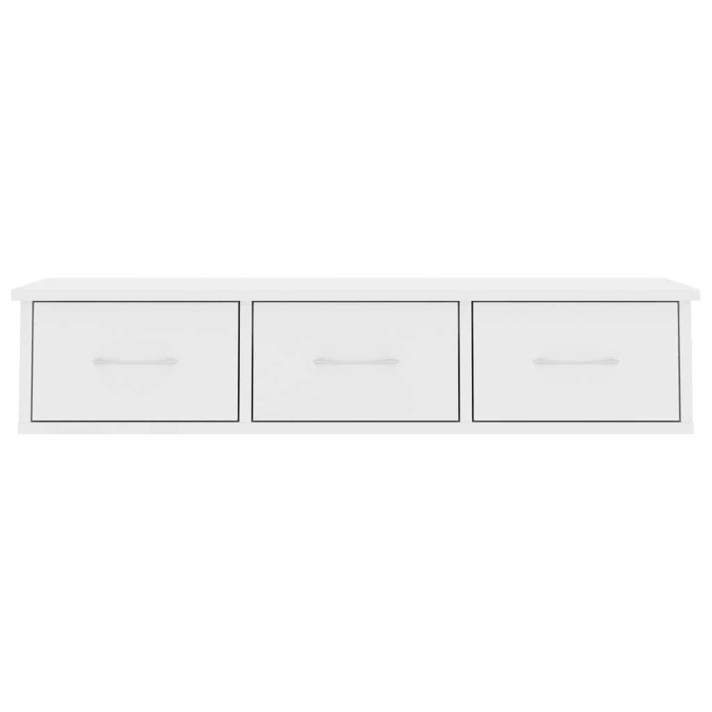 Wall-mounted Drawer Shelf White Chipboard