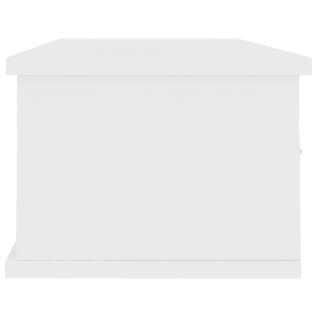 Wall-mounted Drawer Shelf White Chipboard