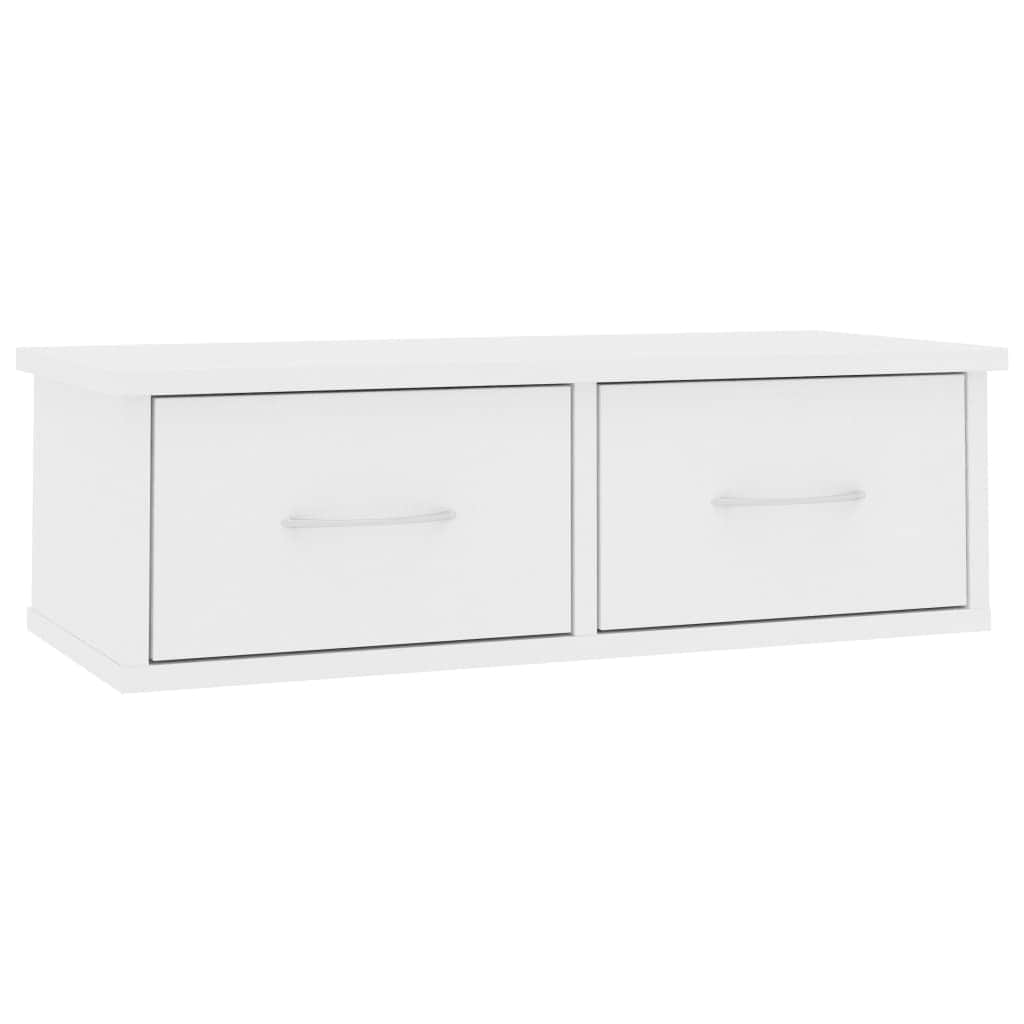 Wall-mounted Drawer Shelf White  Chipboard