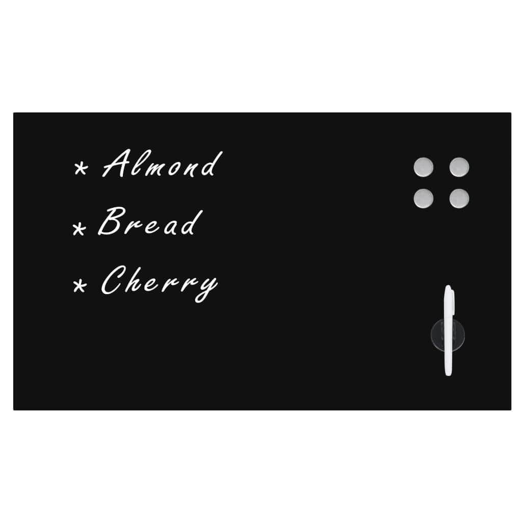 Glass finish - Magnetic Blackboard Glass Wall Mounted Dry Erase Board 100x60cm