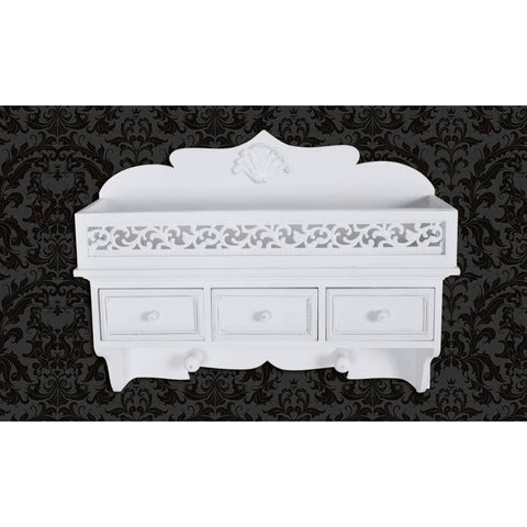 Wall Mounted Shelf with 3 Drawers