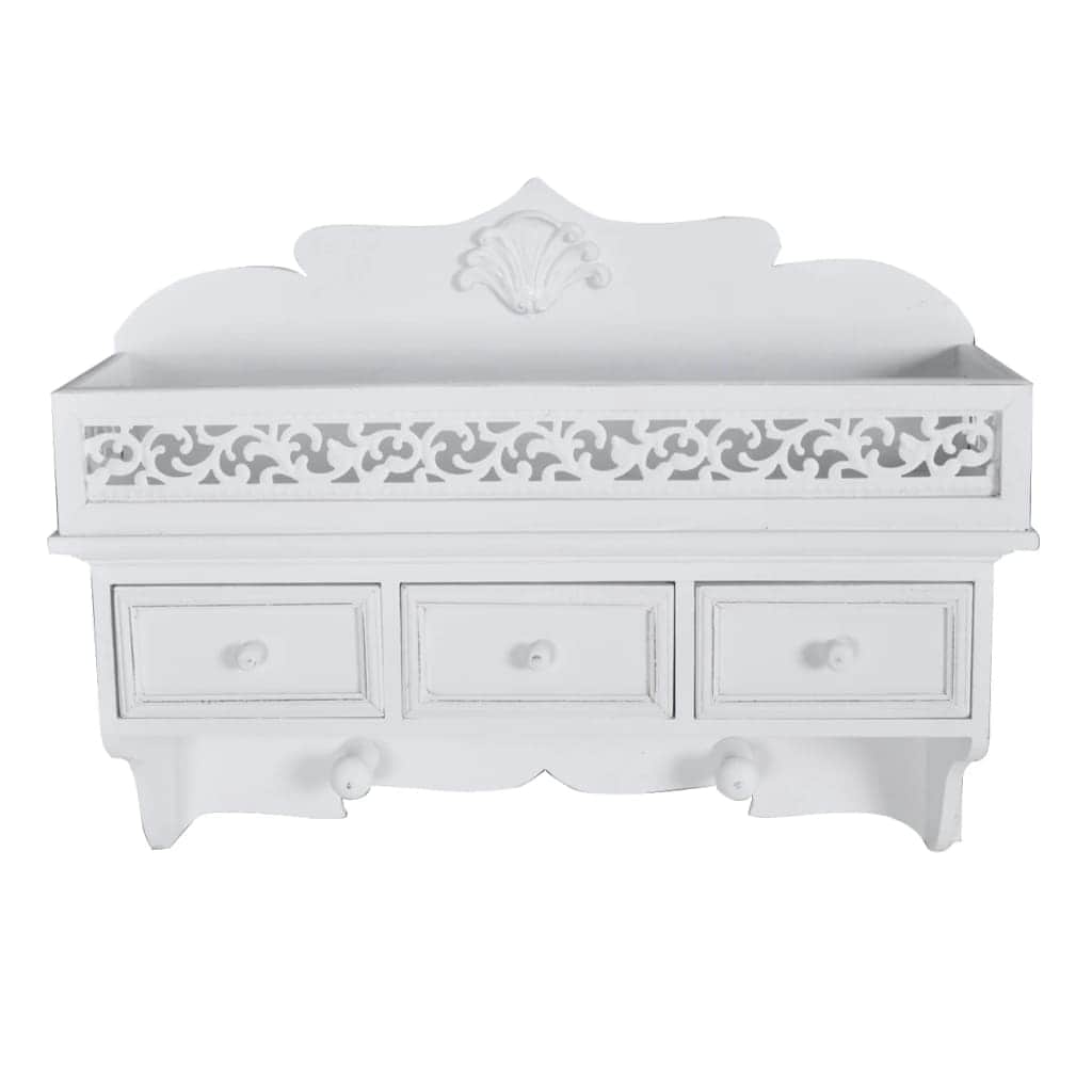 Wall Mounted Shelf with 3 Drawers