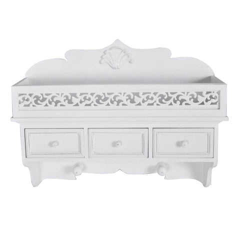 Wall Mounted Shelf with 3 Drawers