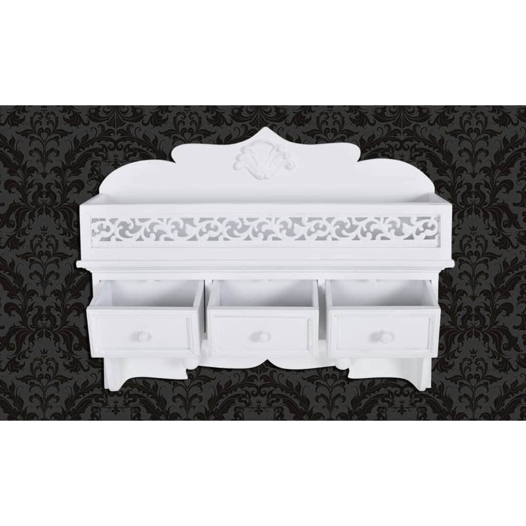 Wall Mounted Shelf with 3 Drawers