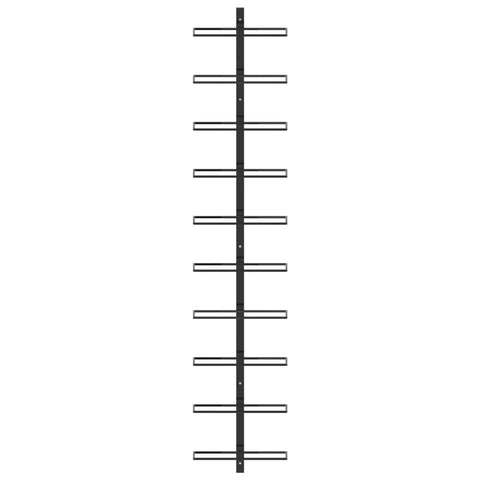 Wall-mounted Wine Rack for 10 Bottles Black Metal