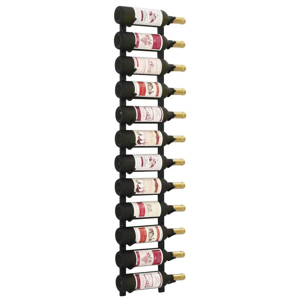 Wall Mounted Wine Rack for 12 Bottles Black Iron - Simple deals