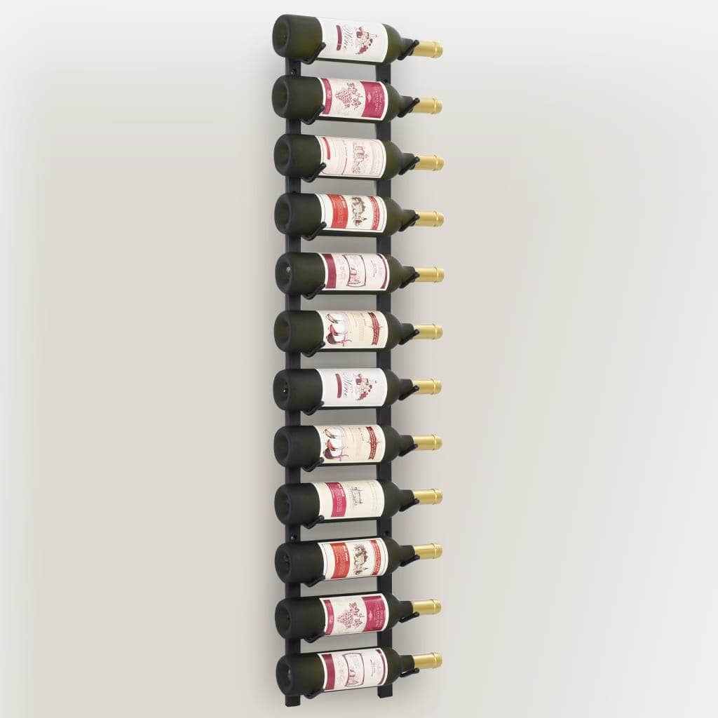 Wall Mounted Wine Rack for 12 Bottles Black Iron - Simple deals