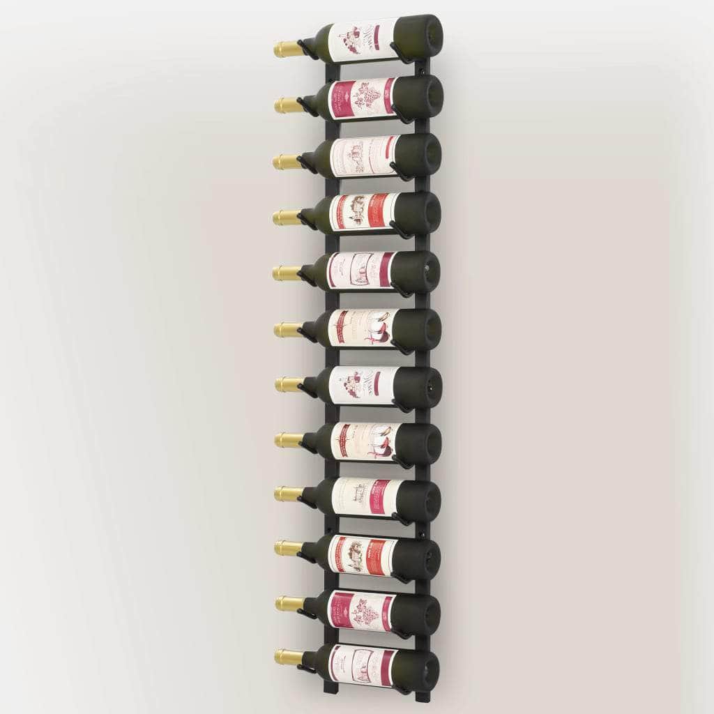 Wall Mounted Wine Rack for 12 Bottles Black Iron - Simple deals