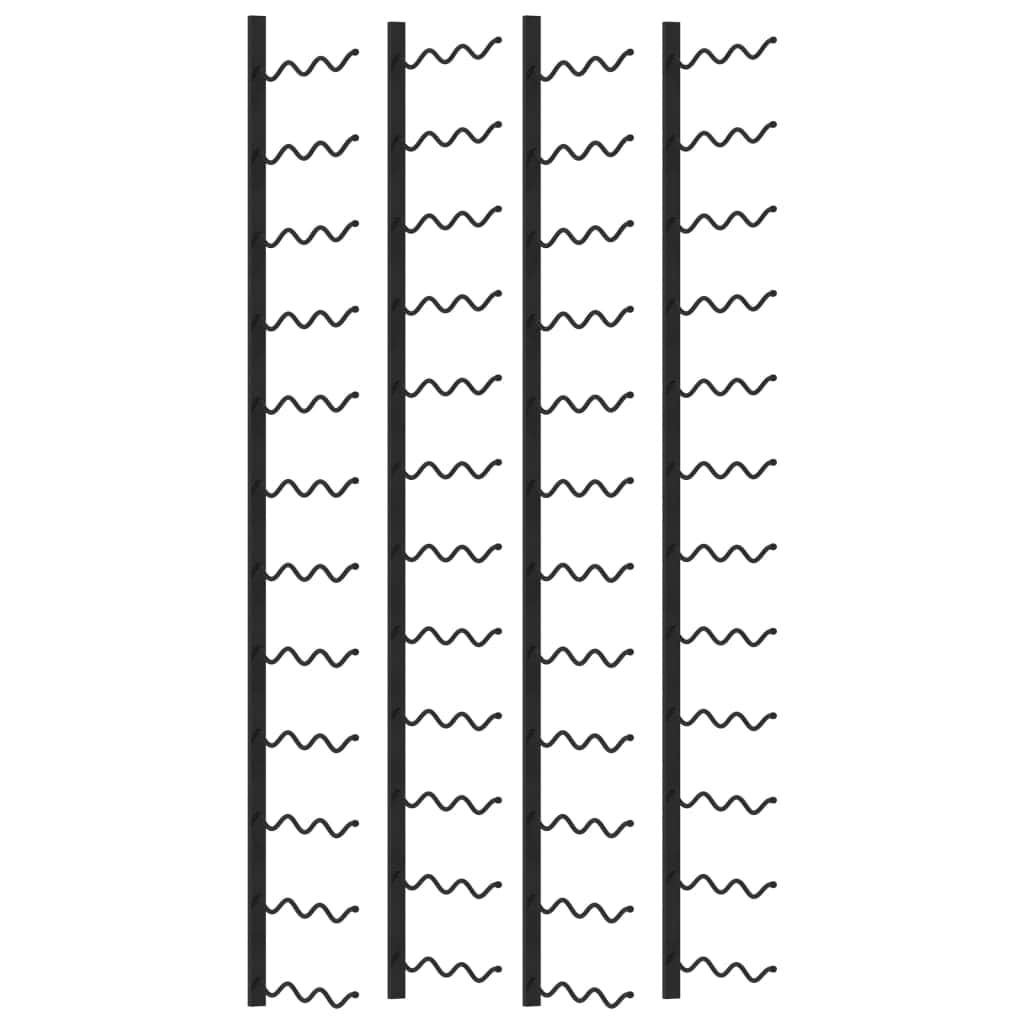 Wall-mounted Wine Racks for 72 Bottles 2 pcs Black Iron