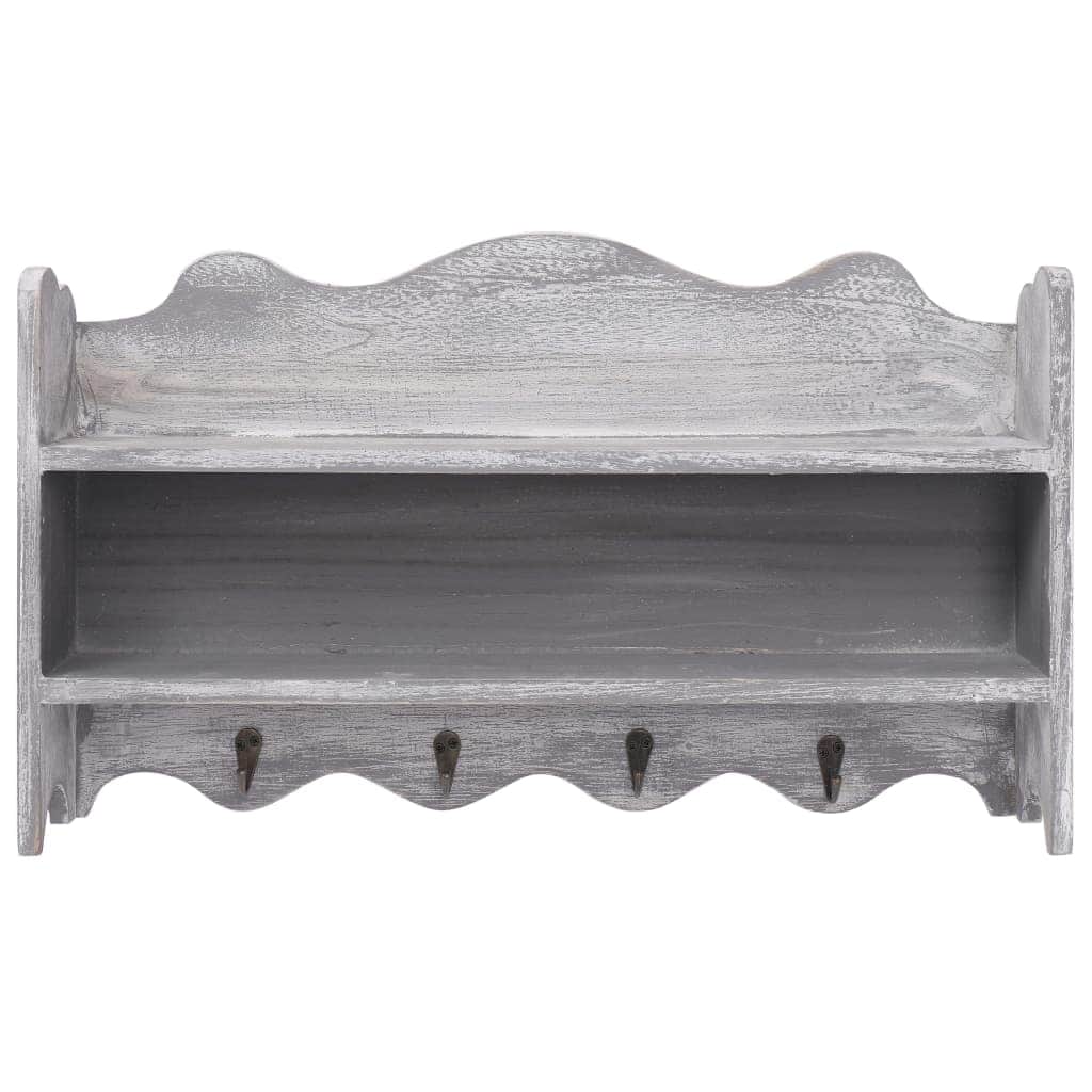 Wall Mounted wood Coat Rack Grey
