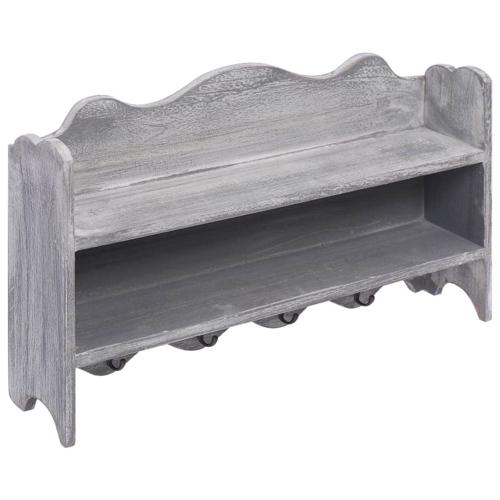Wall Mounted wood Coat Rack Grey