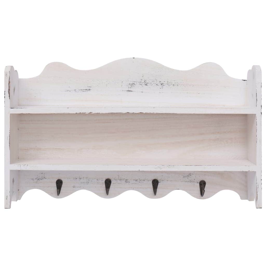 Wall Mounted wood Coat Rack White