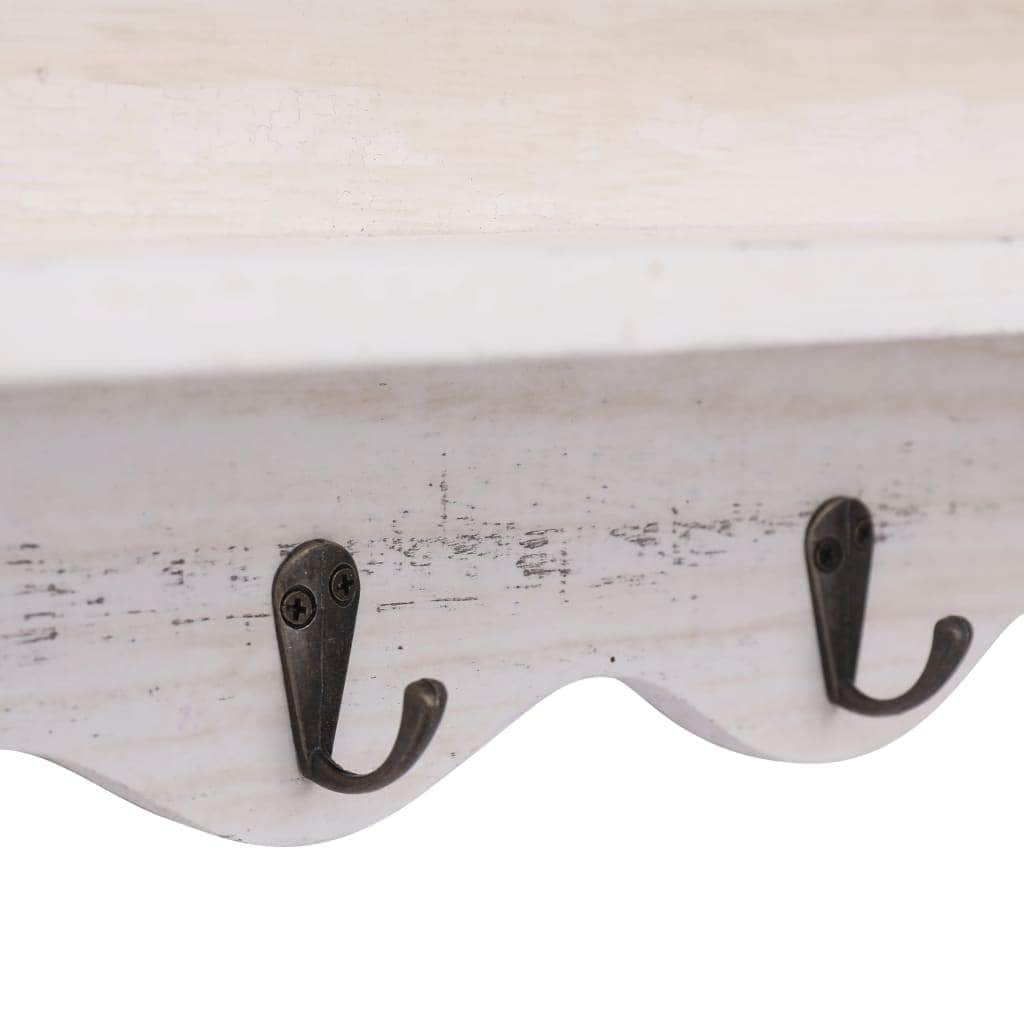 Wall Mounted wood Coat Rack White