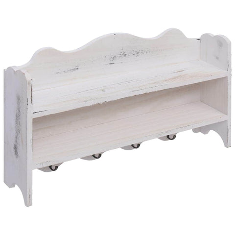 Wall Mounted wood Coat Rack White