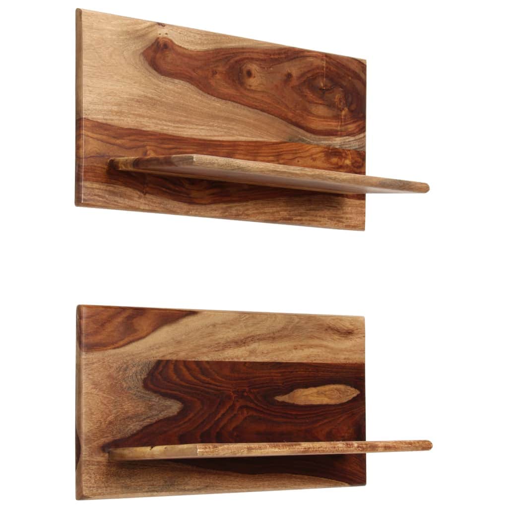 Wall Shelves 2 pcs Solid Sheesham Wood