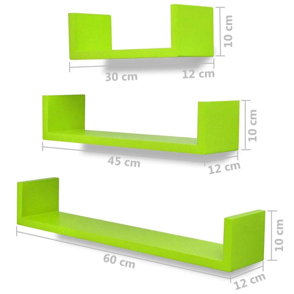 Wall Shelves 6 pcs Green