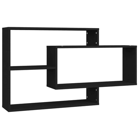 Wall Shelves Black Chipboard