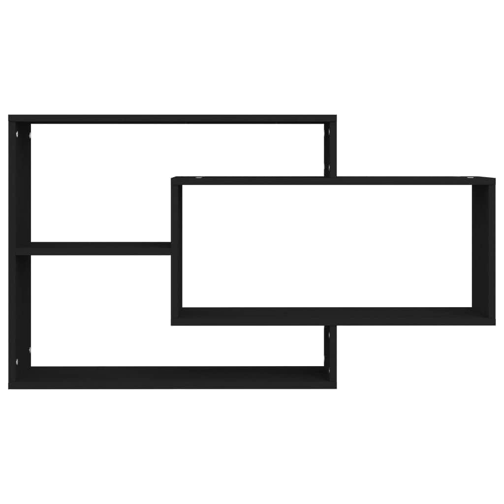 Wall Shelves Black Chipboard