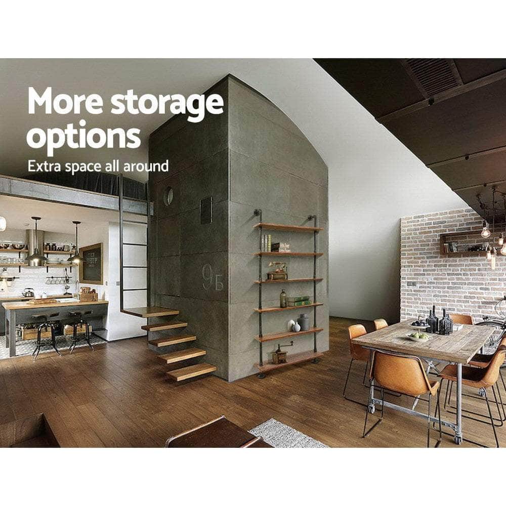 Wall Shelves Display Bookshelf Vintage DIY Pipe Shelf Brackets