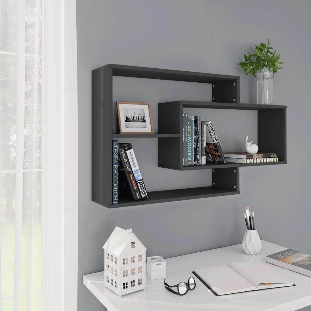 Wall Shelves Grey 104x24x60 cm Chipboard | Afterpay | Zip | Laybuy