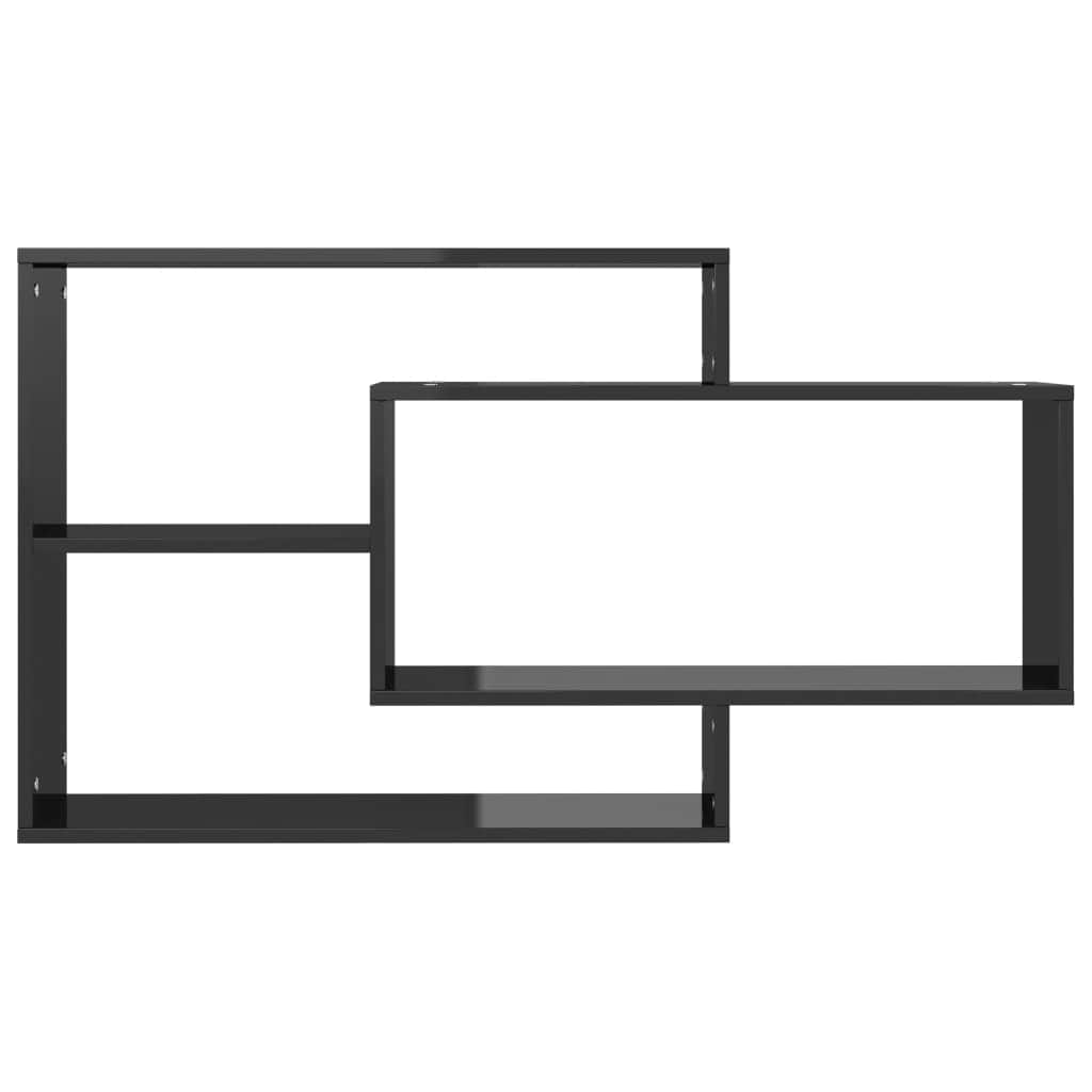 Wall Shelves High Gloss Black Chipboard