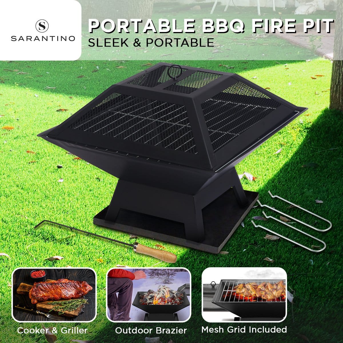 Wallaroo Outdoor Fire Pit for BBQ, Grilling, Cooking, Camping- Portable - outdoor living - photo 9