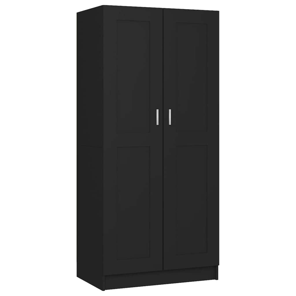 Wardrobe Black Engineered Wood