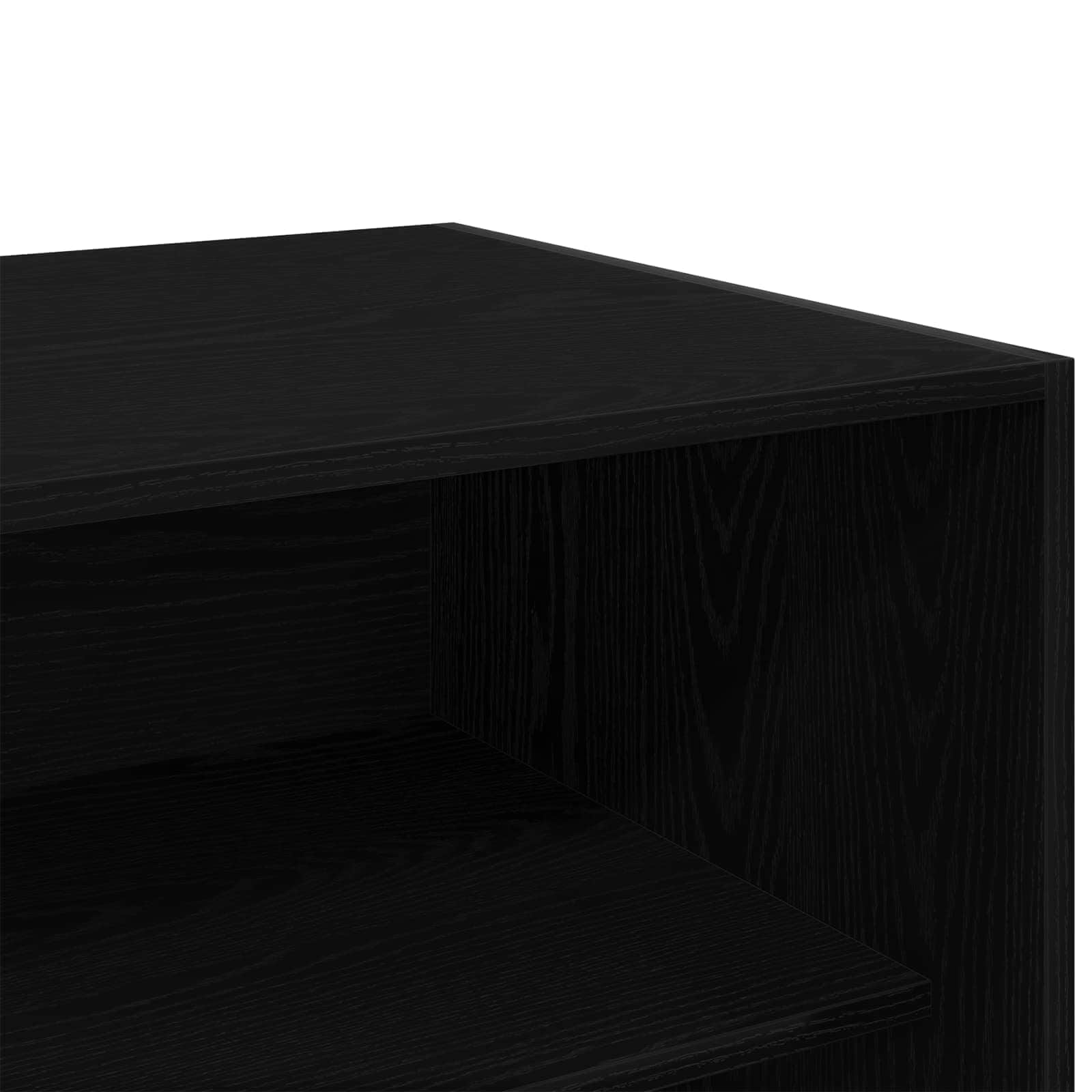 Wardrobe Cabinet with Shelf Black Oak Engineered Wood Clothes Storage Organizer
