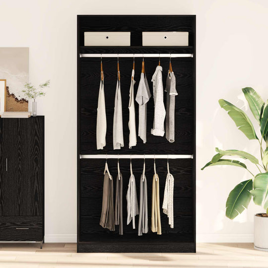 Wardrobe Cabinet with Shelf Black Oak Engineered Wood