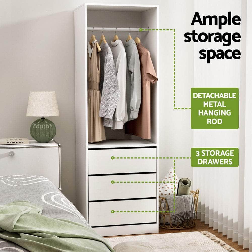 Wardrobe Clothes Closet Storage Organizer White - Stylish Storage Solution for Clothes | Clothing & Wardrobe Storage