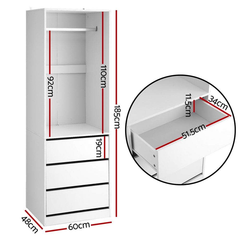 White colour - Wardrobe Clothes Closet Storage Organizer White - Stylish Storage Solution for Clothes