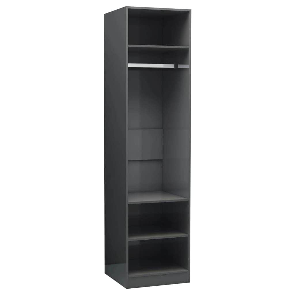 Wardrobe High Gloss Grey  Chipboard