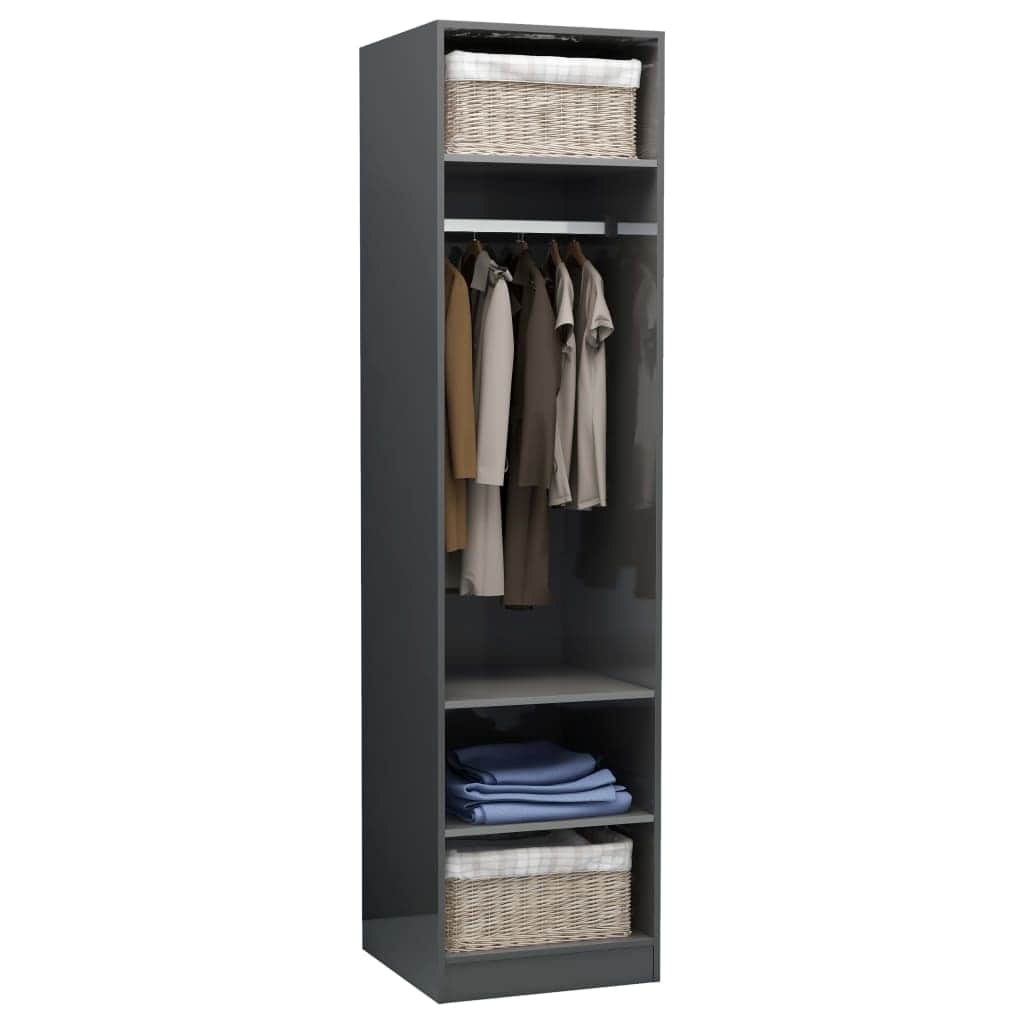 Wardrobe High Gloss Grey  Chipboard