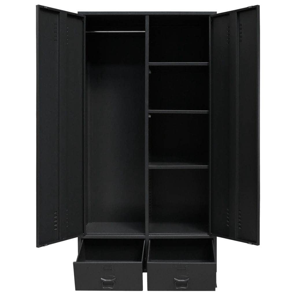 Wardrobe Metal Industrial  Style Black
