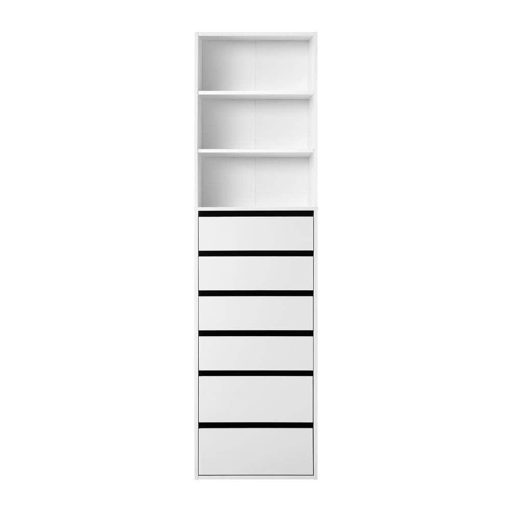 Wardrobe Storage Cabinet Shelf Unit Clothes 3 Shelves 6 Drawers Rack | Wardrobe